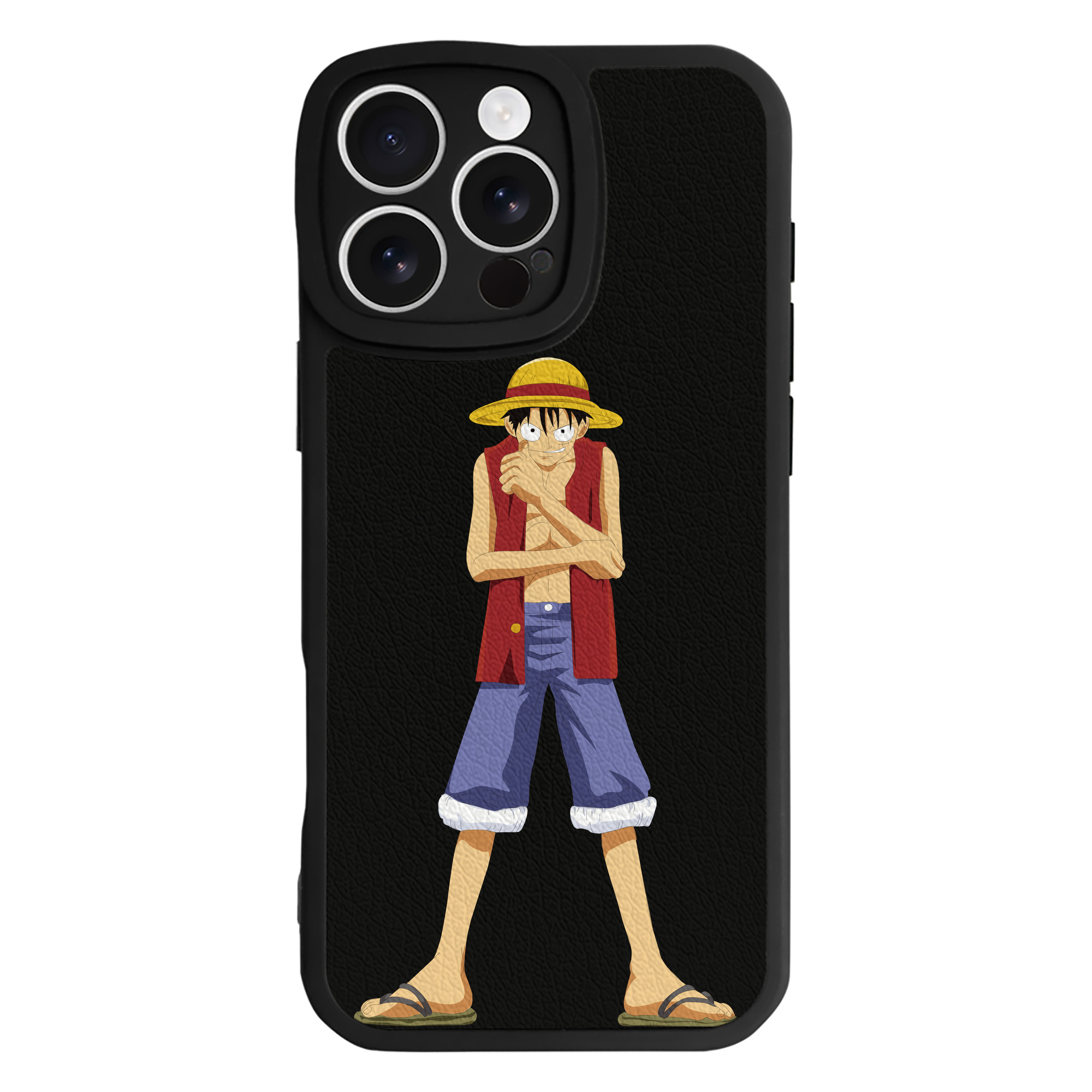（画像用） ワンピース モンキー・D・ルフィ ONE PIECE Monkey D. Luffy 【iPhone 16シリーズ対応】シリコンスマホケース（レザー調） 材質：シリコン